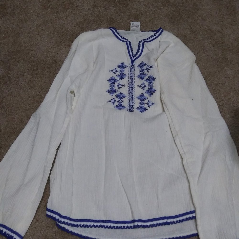 Greek embroidered blouse size S